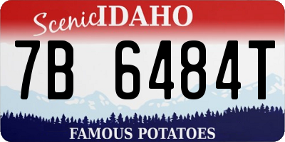 ID license plate 7B6484T