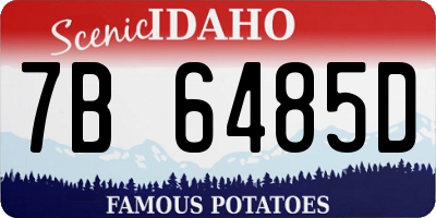 ID license plate 7B6485D