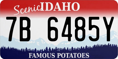 ID license plate 7B6485Y