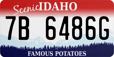 ID license plate 7B6486G