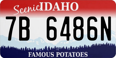 ID license plate 7B6486N