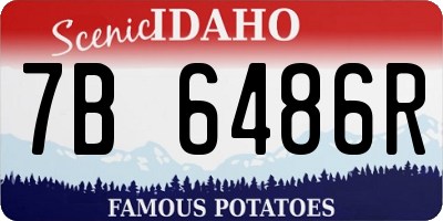 ID license plate 7B6486R