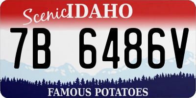ID license plate 7B6486V