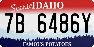 ID license plate 7B6486Y