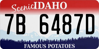 ID license plate 7B6487D