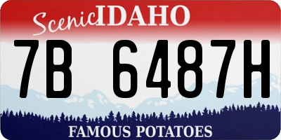 ID license plate 7B6487H