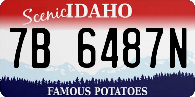 ID license plate 7B6487N