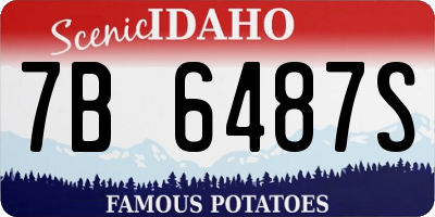 ID license plate 7B6487S