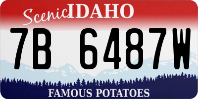 ID license plate 7B6487W