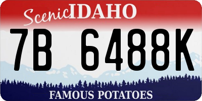 ID license plate 7B6488K