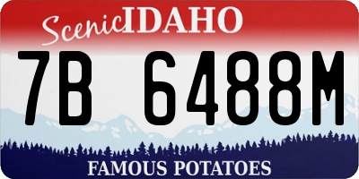 ID license plate 7B6488M