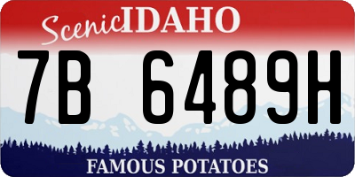 ID license plate 7B6489H