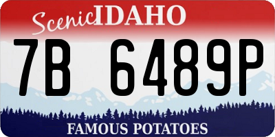 ID license plate 7B6489P