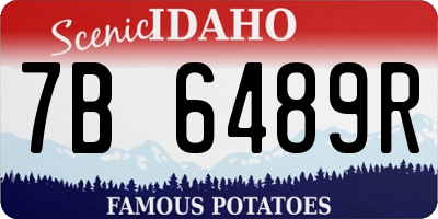 ID license plate 7B6489R