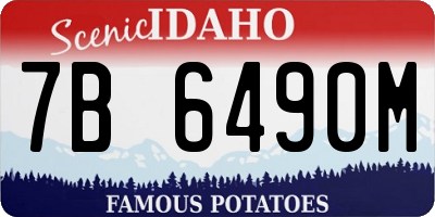 ID license plate 7B6490M