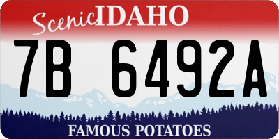 ID license plate 7B6492A