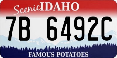 ID license plate 7B6492C