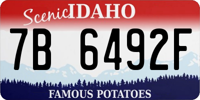 ID license plate 7B6492F