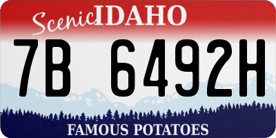 ID license plate 7B6492H