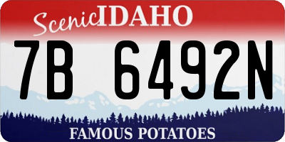 ID license plate 7B6492N