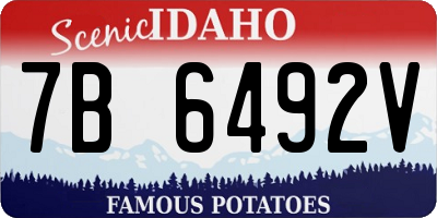 ID license plate 7B6492V