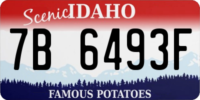 ID license plate 7B6493F