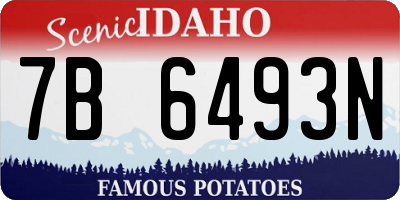ID license plate 7B6493N