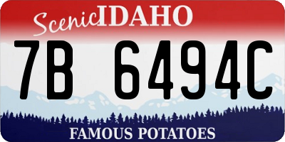 ID license plate 7B6494C