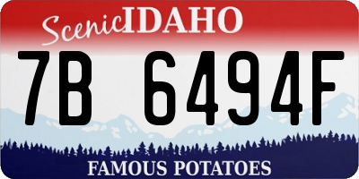 ID license plate 7B6494F
