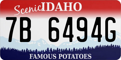 ID license plate 7B6494G