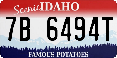 ID license plate 7B6494T
