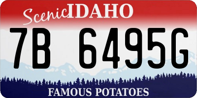 ID license plate 7B6495G