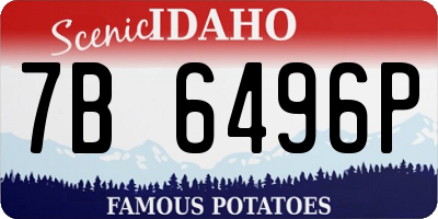 ID license plate 7B6496P