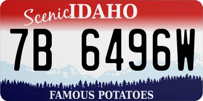 ID license plate 7B6496W