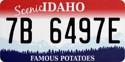 ID license plate 7B6497E