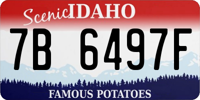 ID license plate 7B6497F