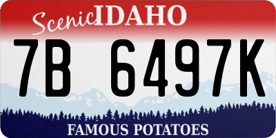 ID license plate 7B6497K