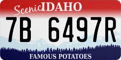 ID license plate 7B6497R
