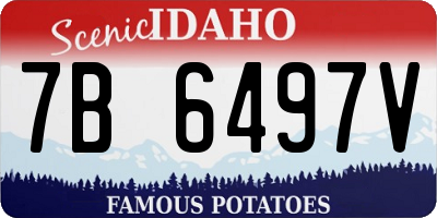 ID license plate 7B6497V