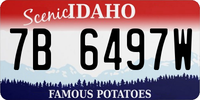 ID license plate 7B6497W