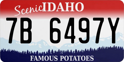ID license plate 7B6497Y