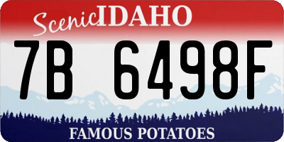 ID license plate 7B6498F