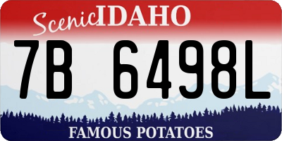 ID license plate 7B6498L
