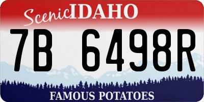ID license plate 7B6498R