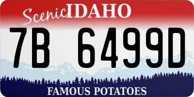 ID license plate 7B6499D