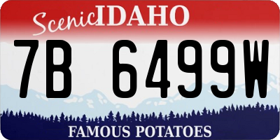 ID license plate 7B6499W