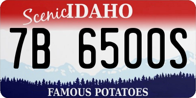 ID license plate 7B6500S