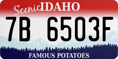 ID license plate 7B6503F