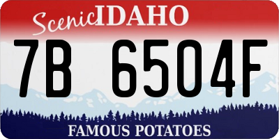ID license plate 7B6504F