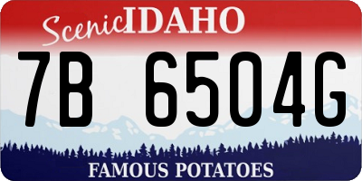 ID license plate 7B6504G
